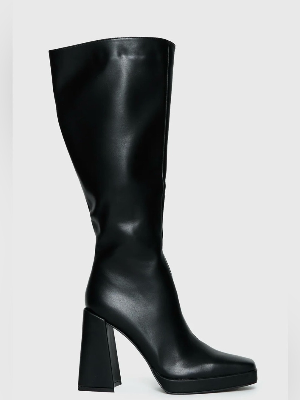 Princess Polly Montgomery Knee High Platform Boots Matte Black Size